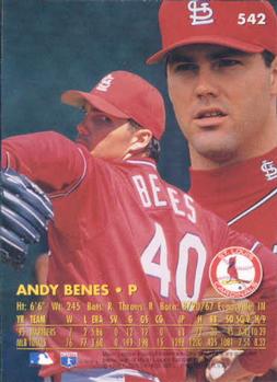 1996 Ultra #542 Andy Benes Back