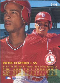 1996 Ultra #544 Royce Clayton Back