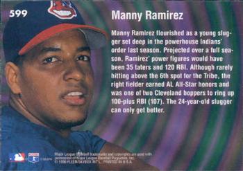 1996 Ultra #599 Manny Ramirez Back