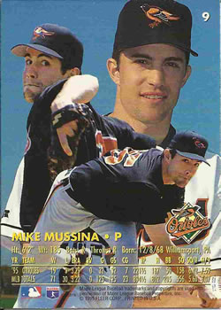 1996 Ultra #9 Mike Mussina Back