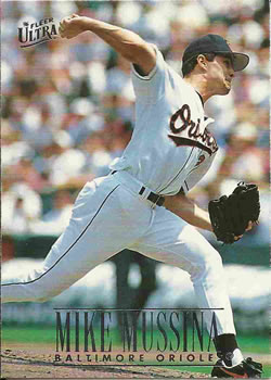 1996 Ultra #9 Mike Mussina Front