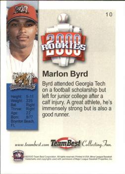 2000 Team Best Rookies #10 Marlon Byrd Back