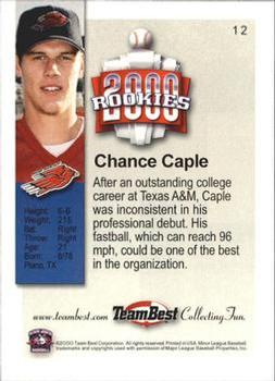 2000 Team Best Rookies #12 Chance Caple Back
