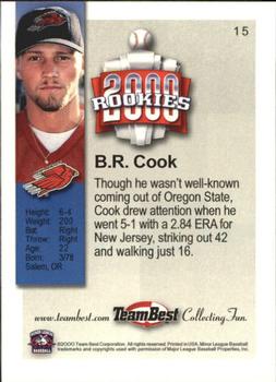 2000 Team Best Rookies #15 B.R. Cook Back