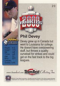 2000 Team Best Rookies #20 Phil Devey Back