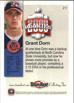 2000 Team Best Rookies #21 Grant Dorn Back