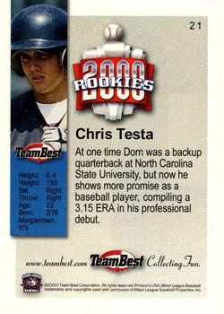 2000 Team Best Rookies #21 Chris Testa Back