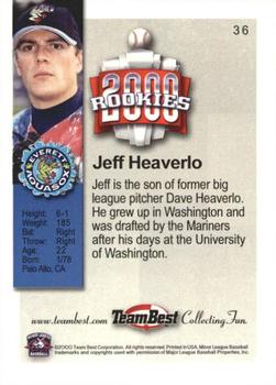 2000 Team Best Rookies #36 Jeff Heaverlo Back
