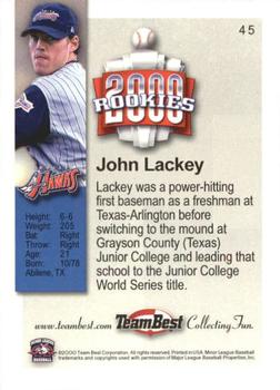 2000 Team Best Rookies #45 John Lackey Back
