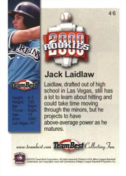 2000 Team Best Rookies #46 Jake Laidlaw Back