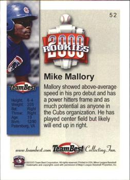 2000 Team Best Rookies #52 Mike Mallory Back