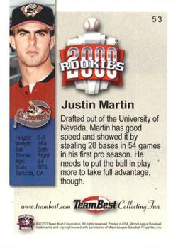 2000 Team Best Rookies #53 Justin Martin Back