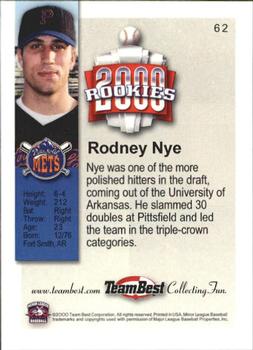 2000 Team Best Rookies #62 Rodney Nye Back