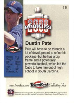 2000 Team Best Rookies #65 Dustin Pate Back