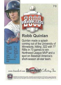 2000 Team Best Rookies #70 Robb Quinlan Back