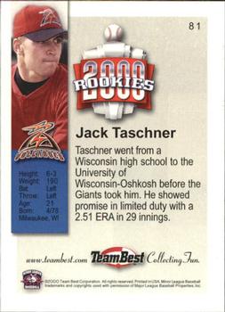 2000 Team Best Rookies #81 Jack Taschner Back