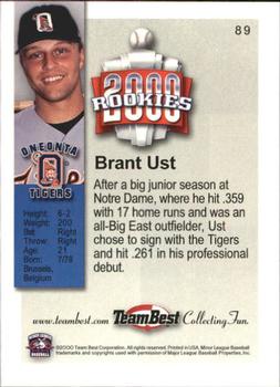 2000 Team Best Rookies #89 Brant Ust Back