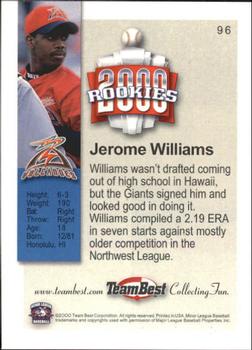 2000 Team Best Rookies #96 Jerome Williams Back