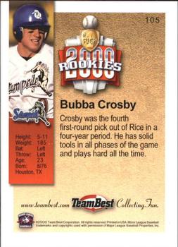 2000 Team Best Rookies #105 Bubba Crosby Back