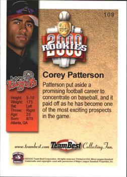 2000 Team Best Rookies #109 Corey Patterson Back