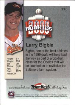 2000 Team Best Rookies #118 Larry Bigbie Back