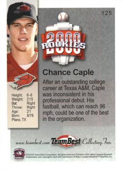 2000 Team Best Rookies #125 Chance Caple Back