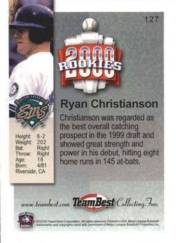 2000 Team Best Rookies #127 Ryan Christianson Back