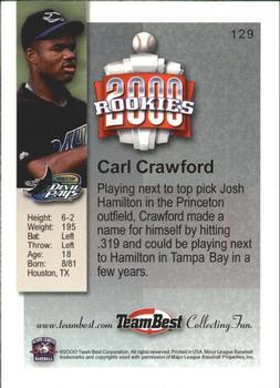 2000 Team Best Rookies #129 Carl Crawford Back