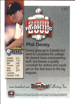 2000 Team Best Rookies #133 Phil Devey Back