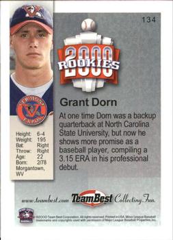 2000 Team Best Rookies #134 Grant Dorn Back