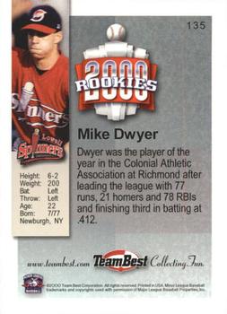 2000 Team Best Rookies #135 Mike Dwyer Back