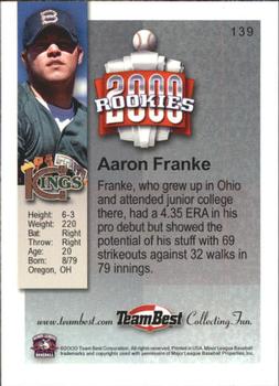 2000 Team Best Rookies #139 Aaron Franke Back