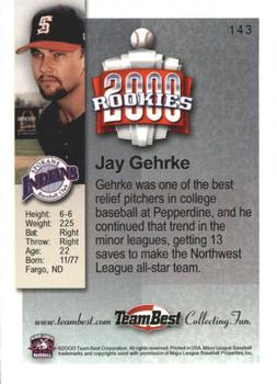 2000 Team Best Rookies #143 Jay Gehrke Back