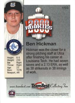 2000 Team Best Rookies #150 Ben Hickman Back