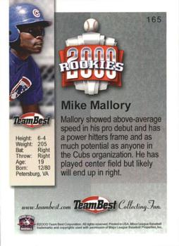 2000 Team Best Rookies #165 Mike Mallory Back