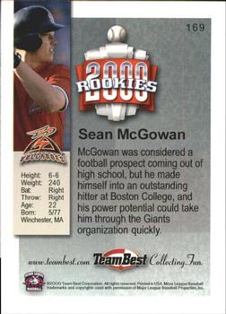 2000 Team Best Rookies #169 Sean McGowan Back