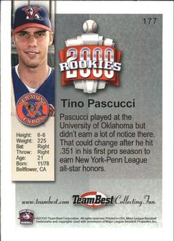 2000 Team Best Rookies #177 Tino Pascucci Back