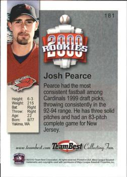 2000 Team Best Rookies #181 Josh Pearce Back