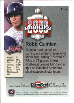 2000 Team Best Rookies #183 Robb Quinlan Back