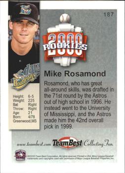 2000 Team Best Rookies #187 Mike Rosamond Back
