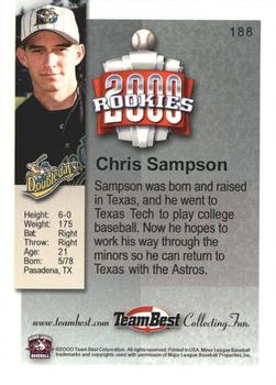 2000 Team Best Rookies #188 Chris Sampson Back