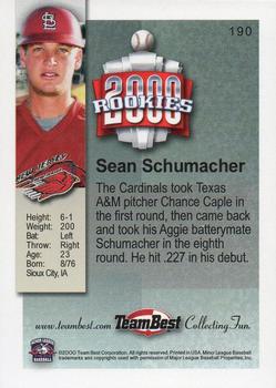 2000 Team Best Rookies #190 Shawn Schumacher Back