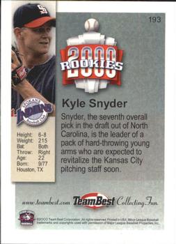 2000 Team Best Rookies #193 Kyle Snyder Back