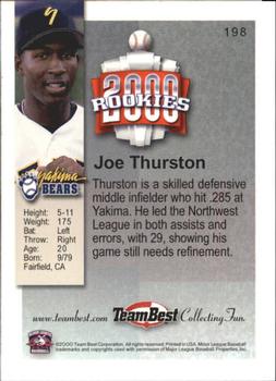 2000 Team Best Rookies #198 Joe Thurston Back