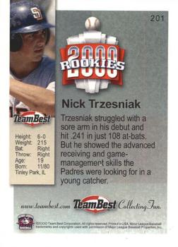 2000 Team Best Rookies #201 Nick Trzesniak Back