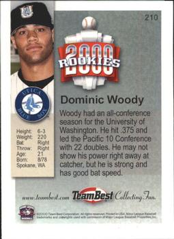 2000 Team Best Rookies #210 Dominic Woody Back