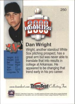 2000 Team Best Rookies #250 Dan Wright Back