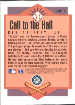1996 Ultra - Call to the Hall #2 Ken Griffey, Jr. Back