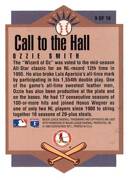 1996 Ultra - Call to the Hall #9 Ozzie Smith Back