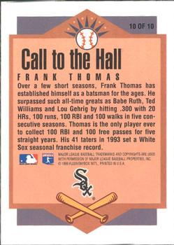 1996 Ultra - Call to the Hall #10 Frank Thomas Back